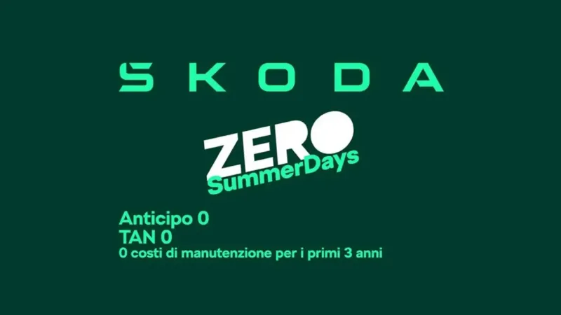 Škoda Zero Summer Days: a settembre la tua nuova auto senza pensieri